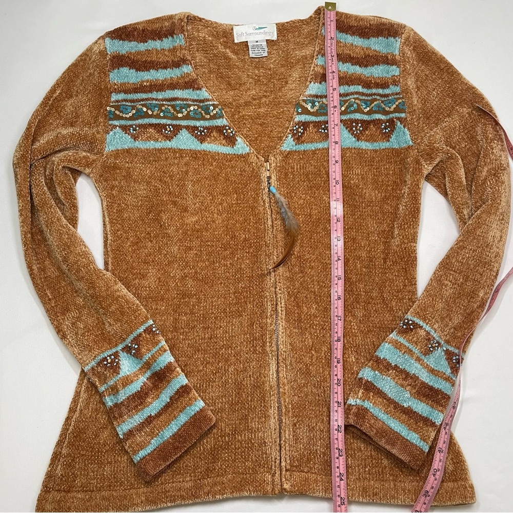 Soft Surroundings Chenille Zip Front Sweater - Picture 8 of 8
